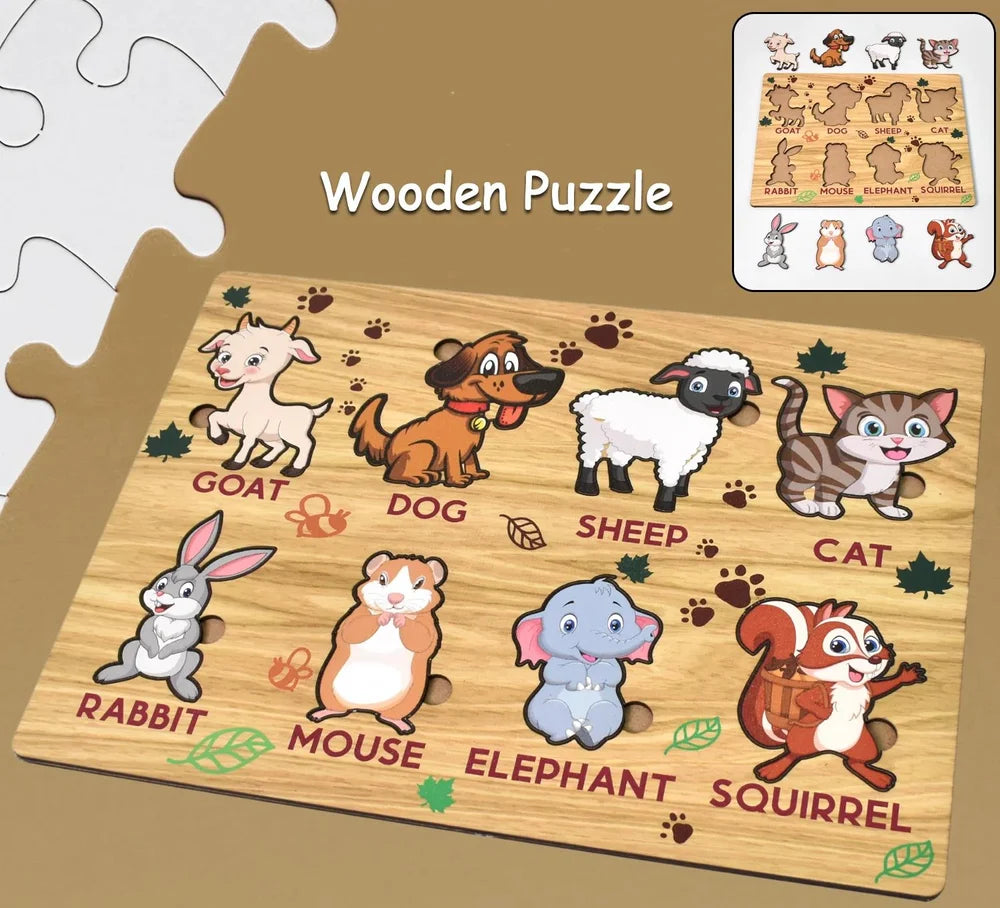 Wooden Animal Puzzle Board