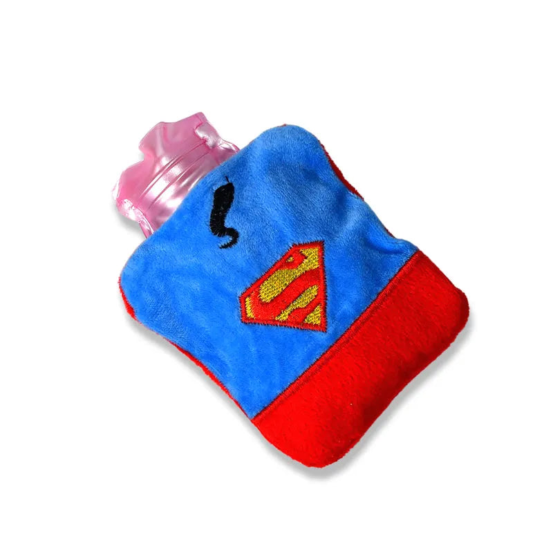 Superman Print Small Hot Water Bag With Cover