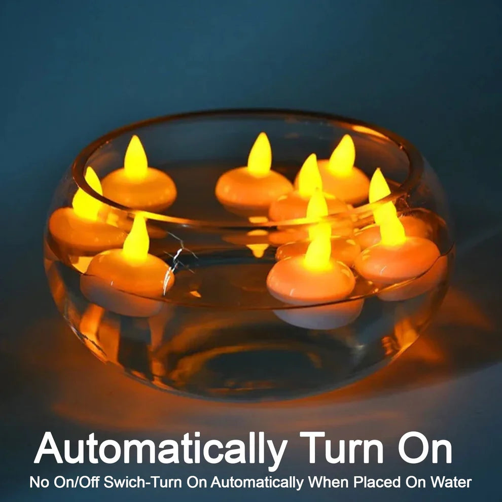 Flameless Floating Tea Lights (24 Pc)