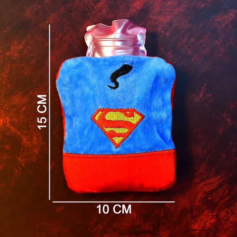 Superman Print Small Hot Water Bag With Cover