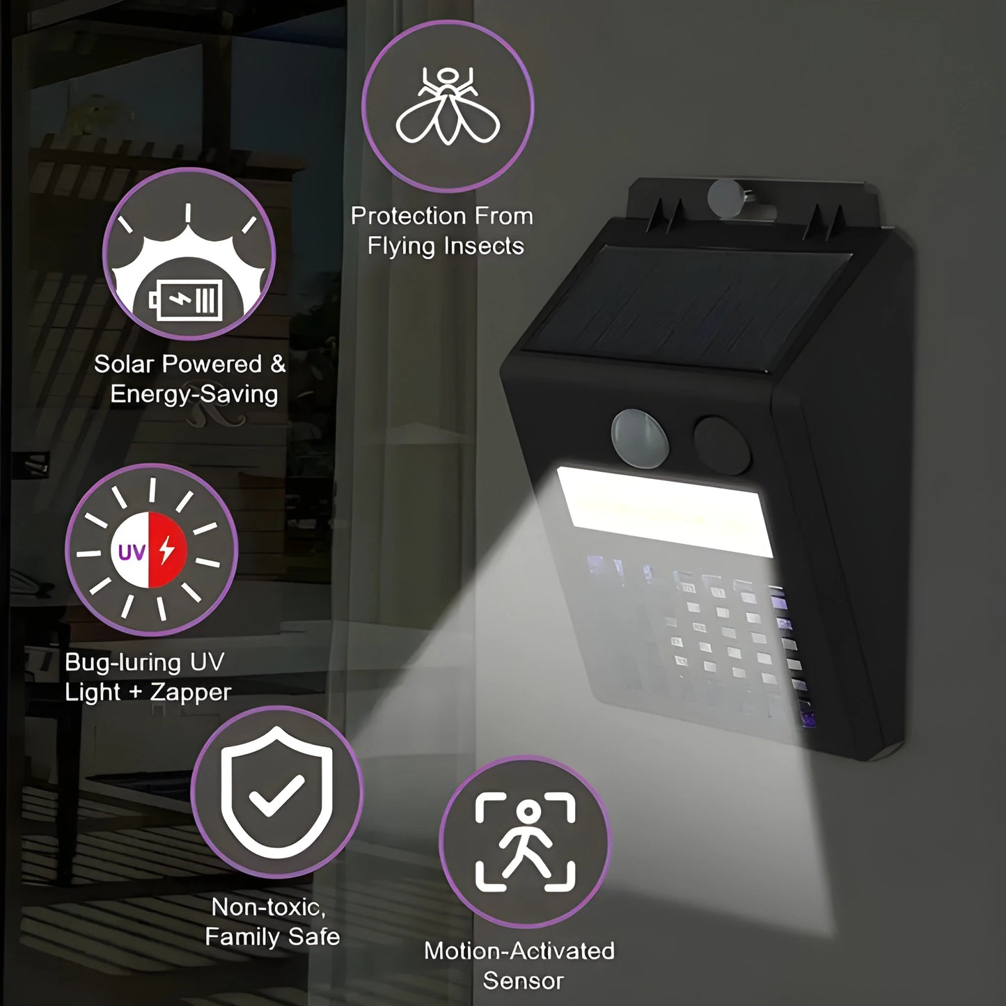 Solar Bug Zapper & Light