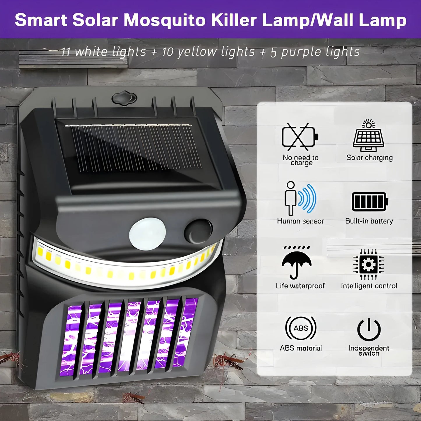 Solar Bug Zapper & Light