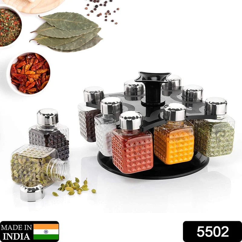 Square 8-Bottle Revolving Spice Rack