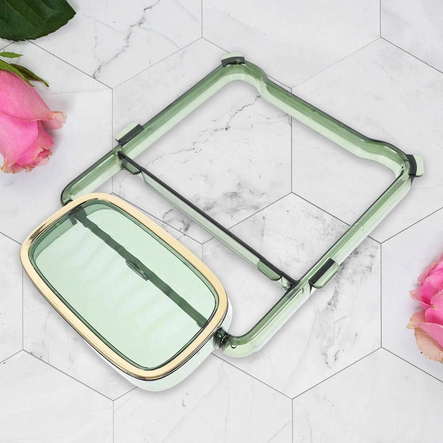 2-in-1 Adhesive Towel & Soap Holder – Green