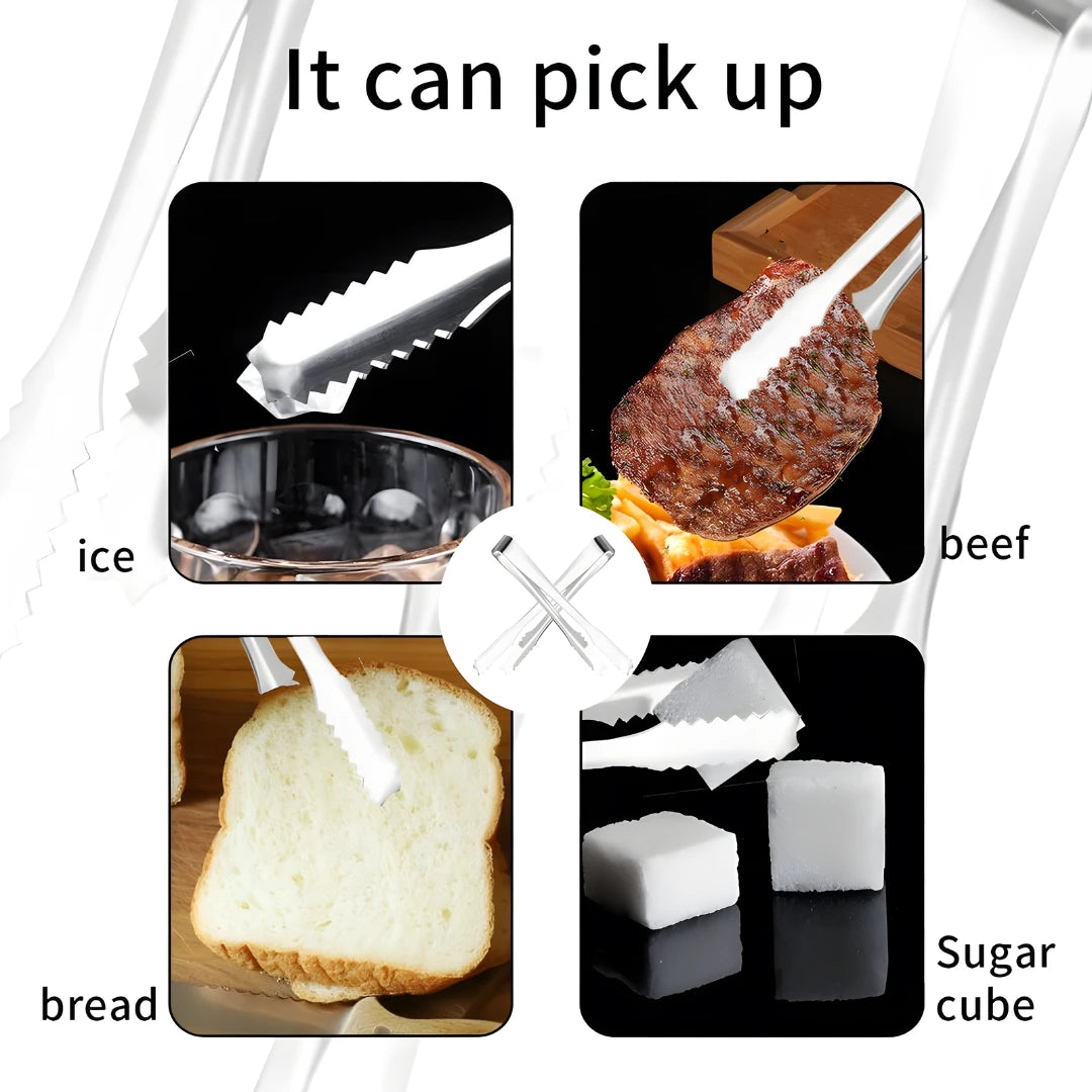 Stainless Steel Serving Tongs for Ice, Sugar & Fruit