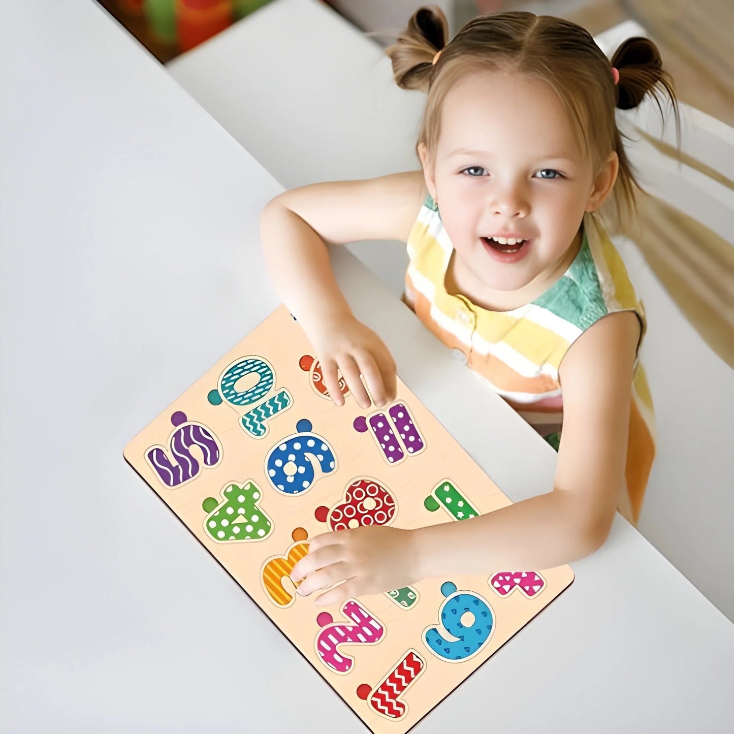 Wooden Number Puzzle Learning Board