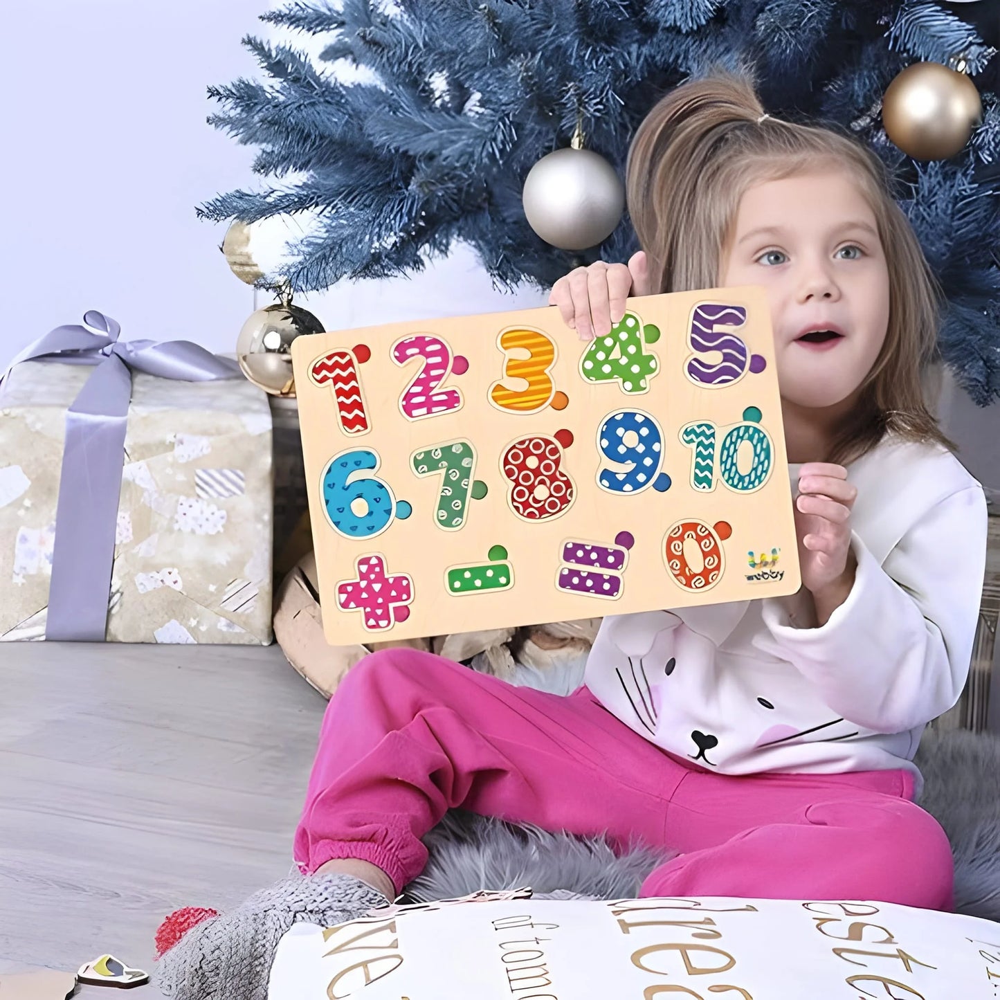 Wooden Number Puzzle Learning Board