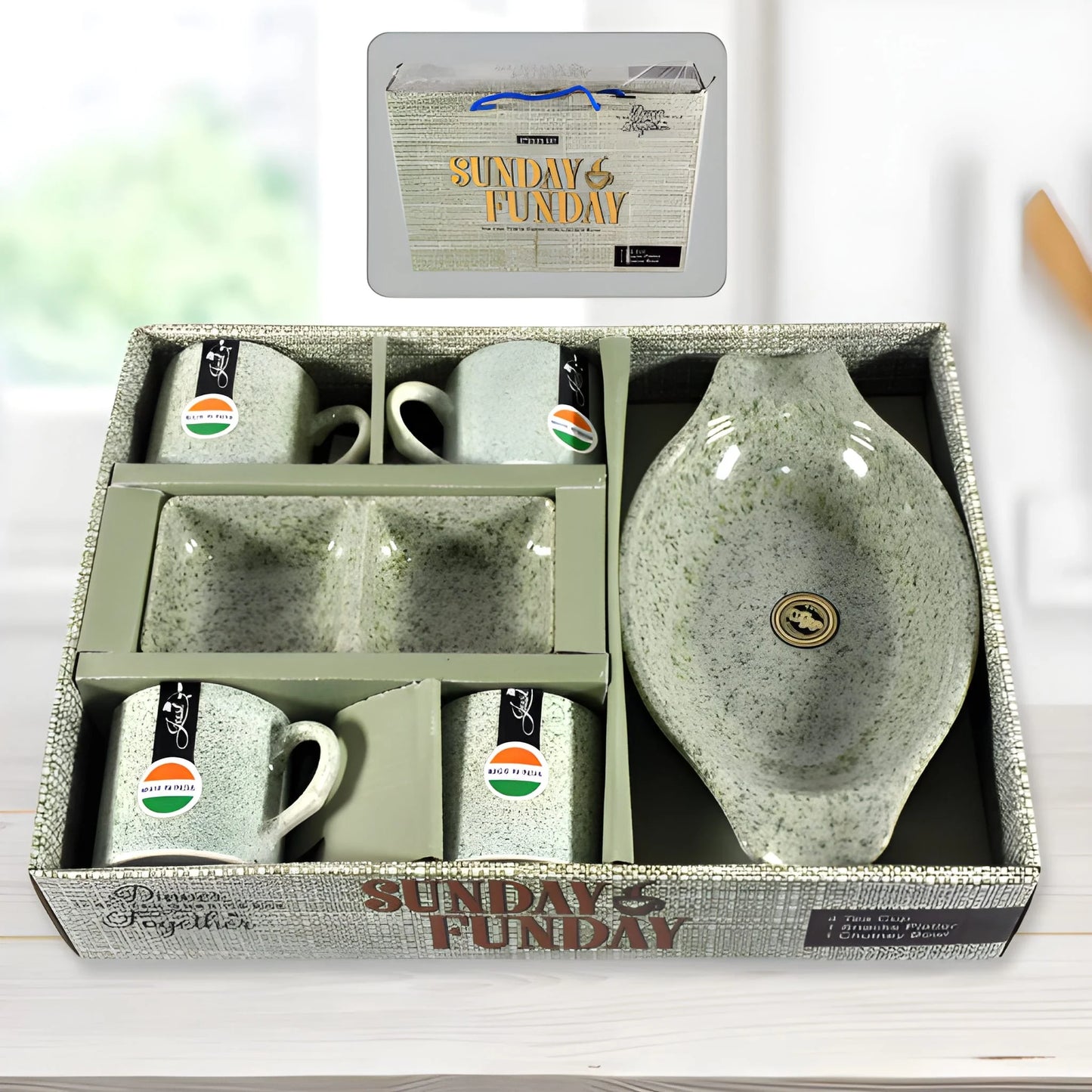 Sunday Funday Ceramic Tea Cups
