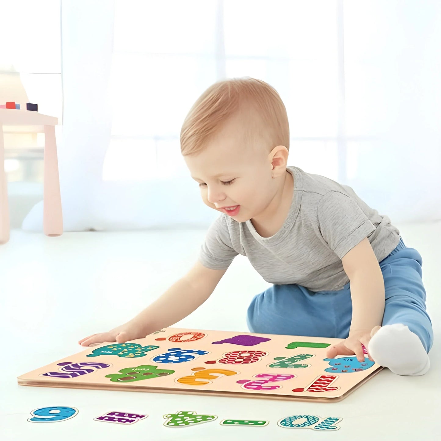 Wooden Number Puzzle Learning Board