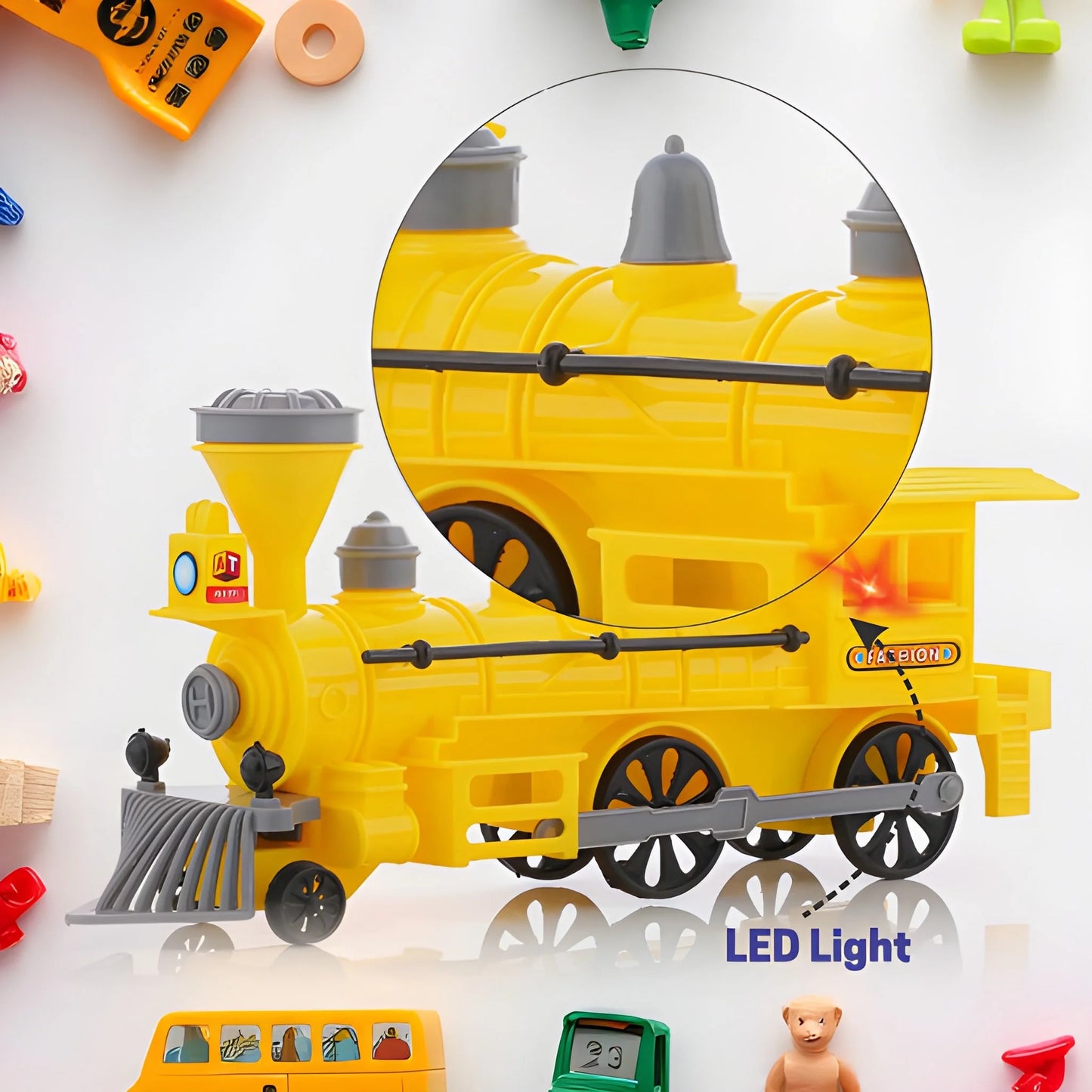 Pull And Go Train With Light Plastic