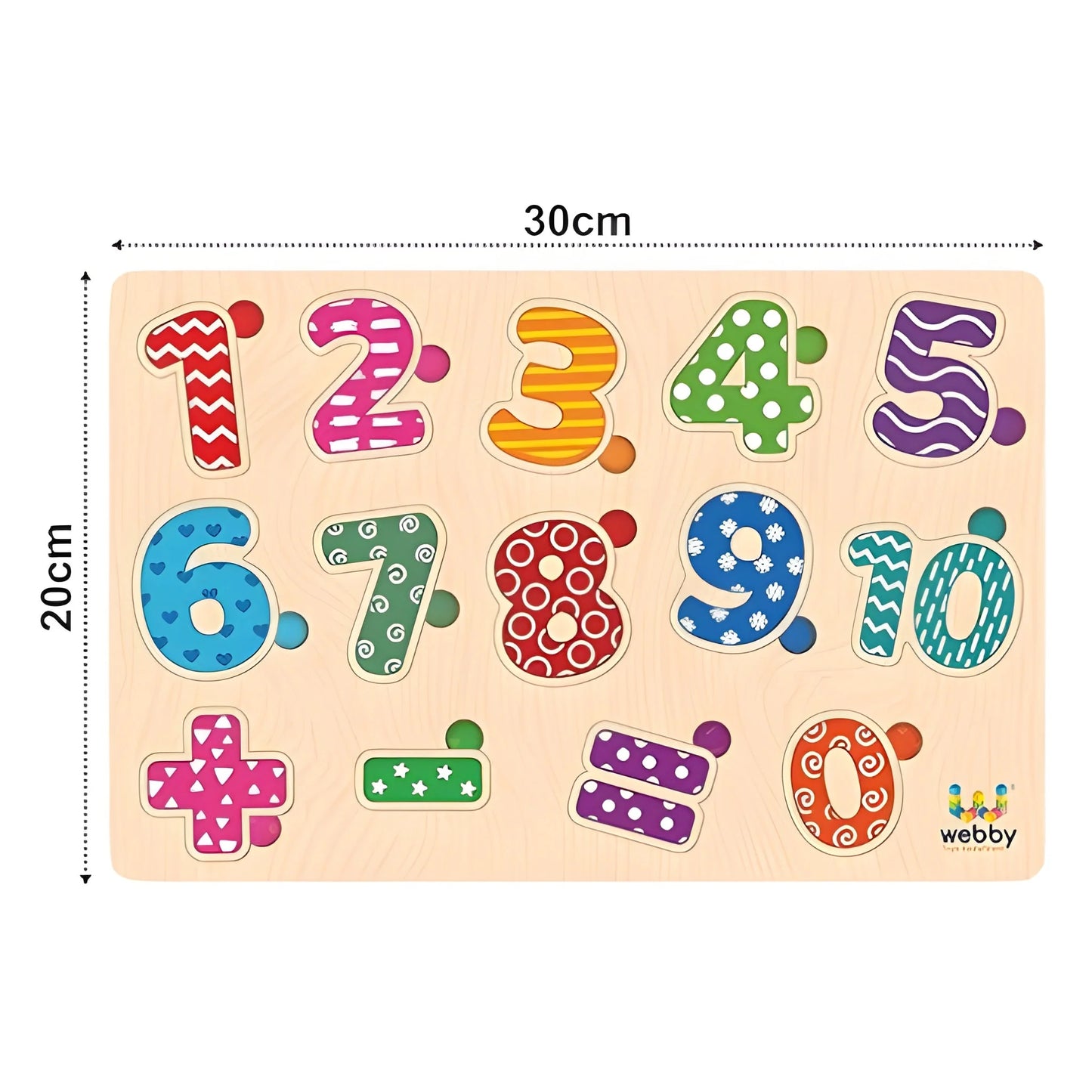 Wooden Number Puzzle Learning Board