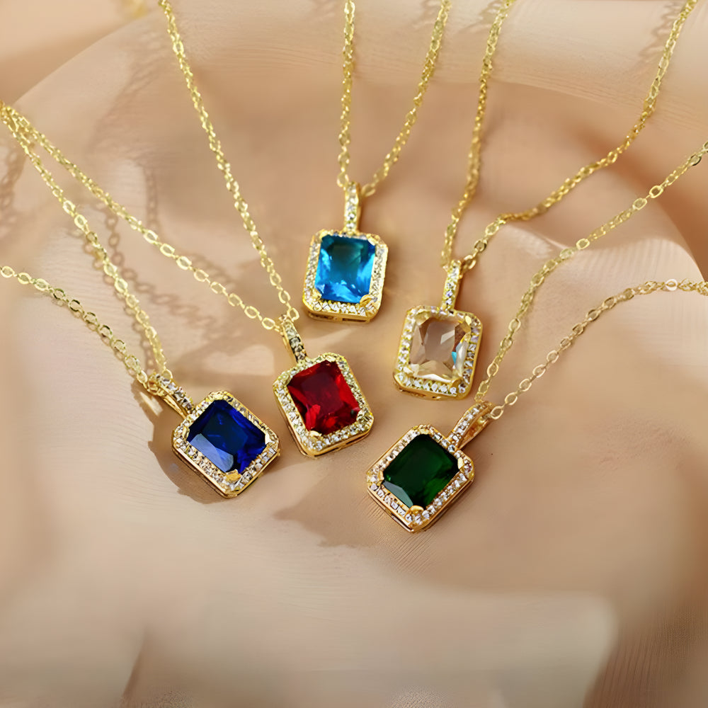 Stone Pendant Necklace Set