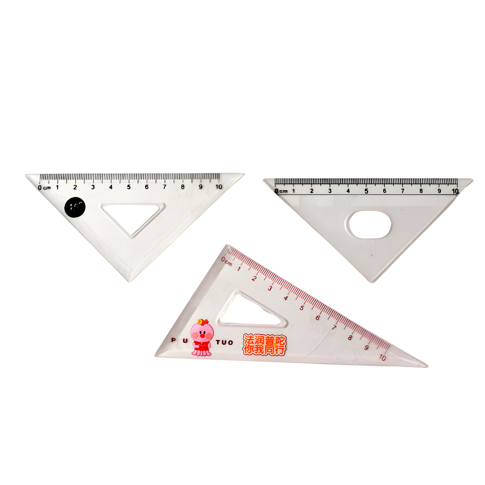 Transparent Triangle Ruler Set