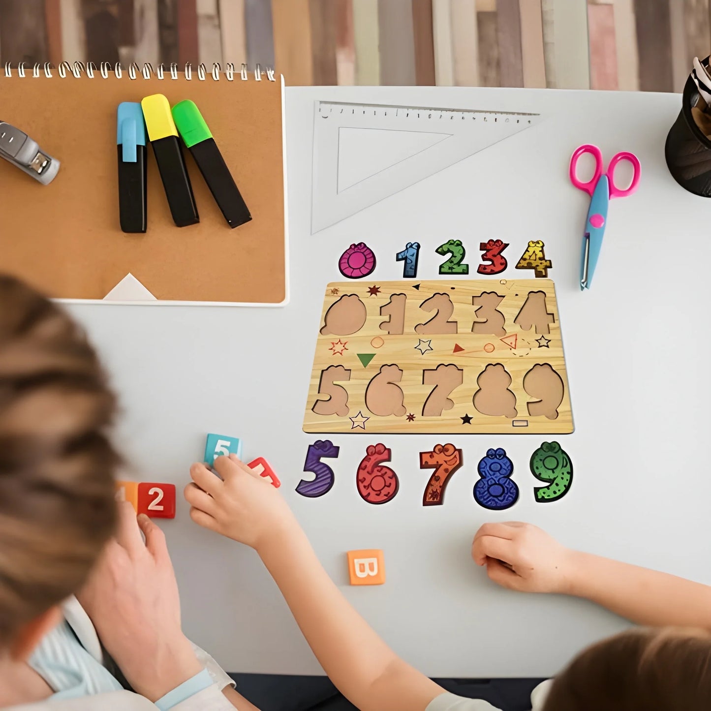 Wooden Number Puzzle Learning Board