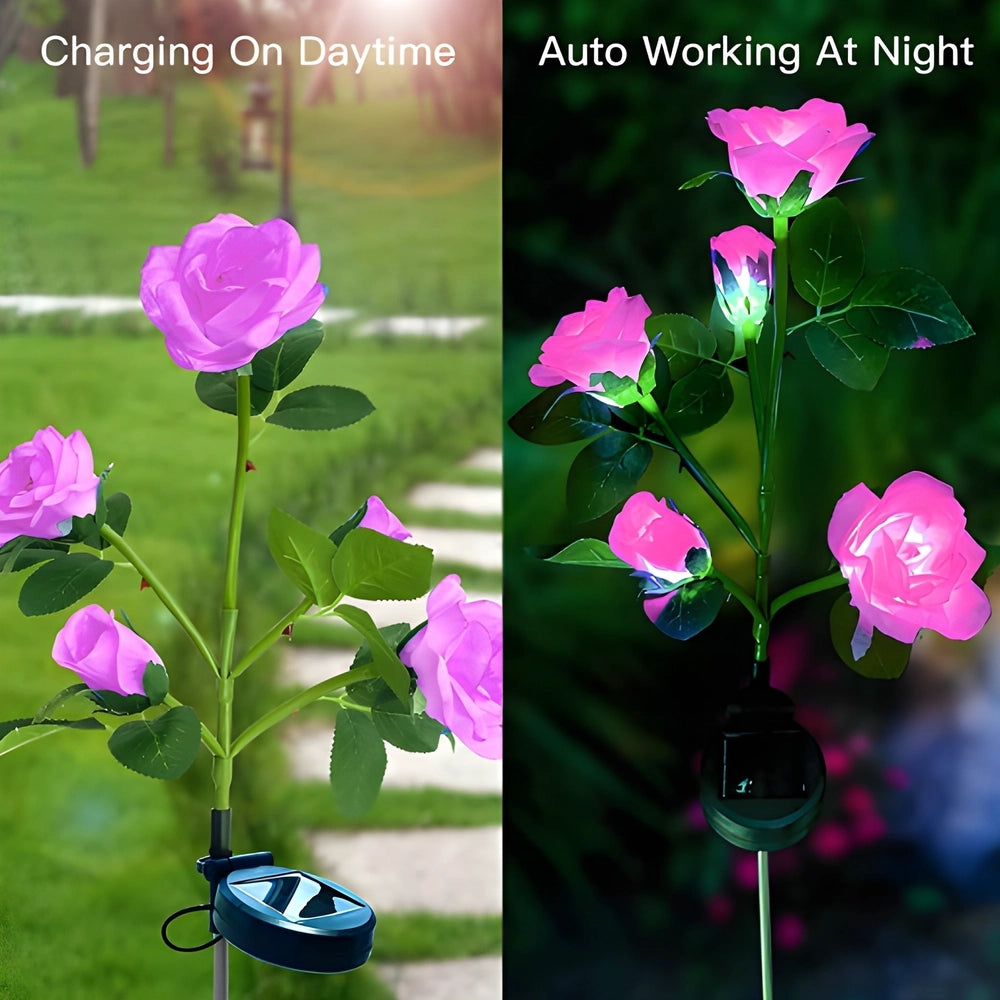 Solar-Powered Rose Garden Lights