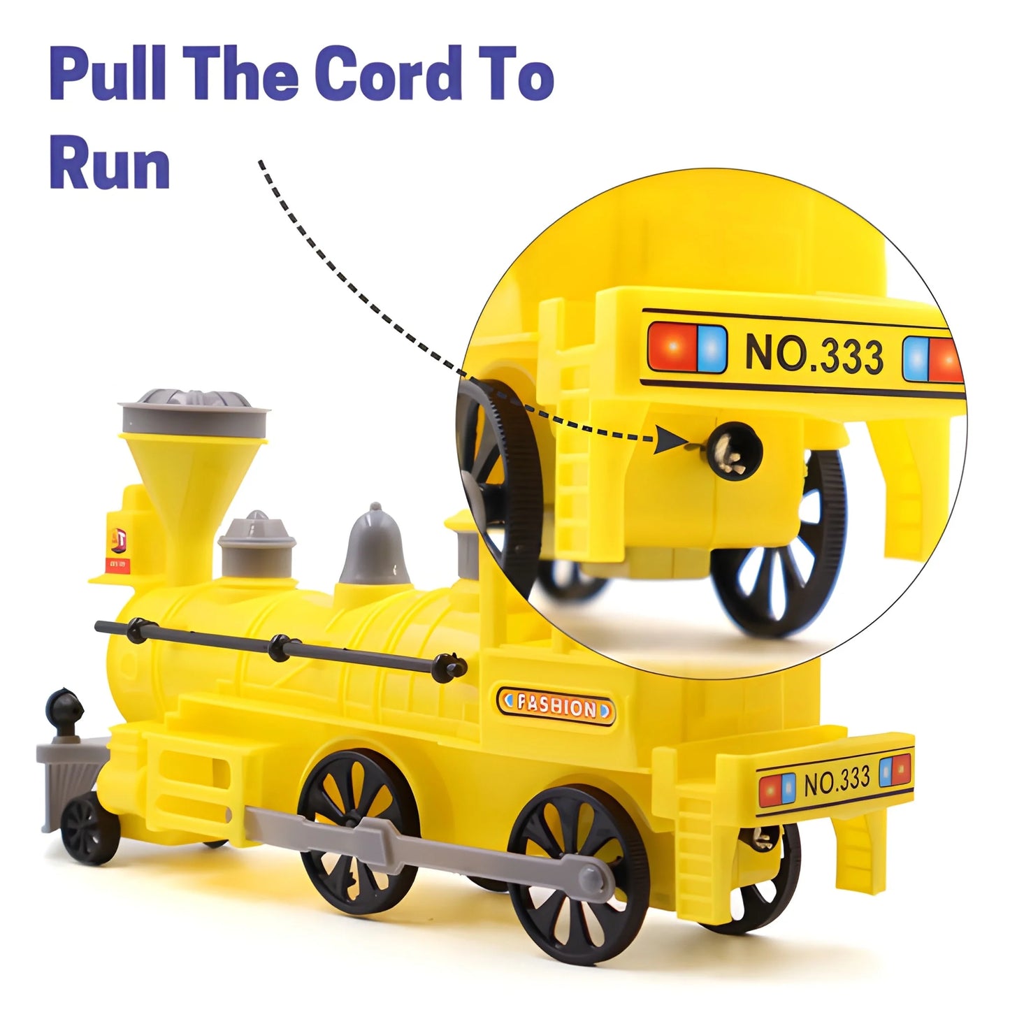 Pull And Go Train With Light Plastic