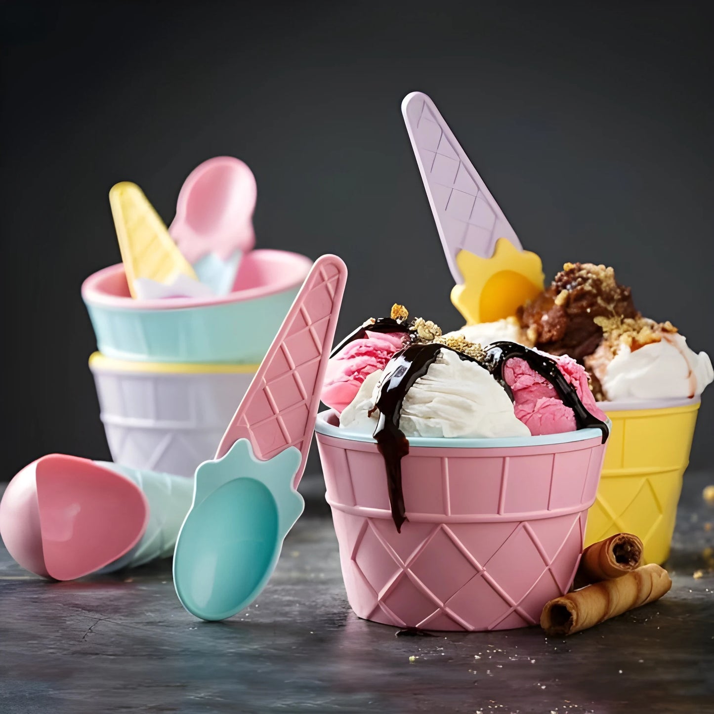 Waffle Cone Bowl Set