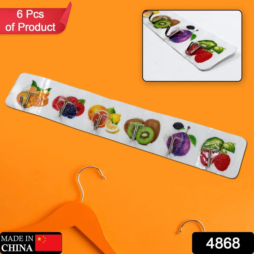 Transparent Adhesive Wall Hooks – 6 Pcs Set