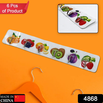 Transparent Adhesive Wall Hooks – 6 Pcs Set
