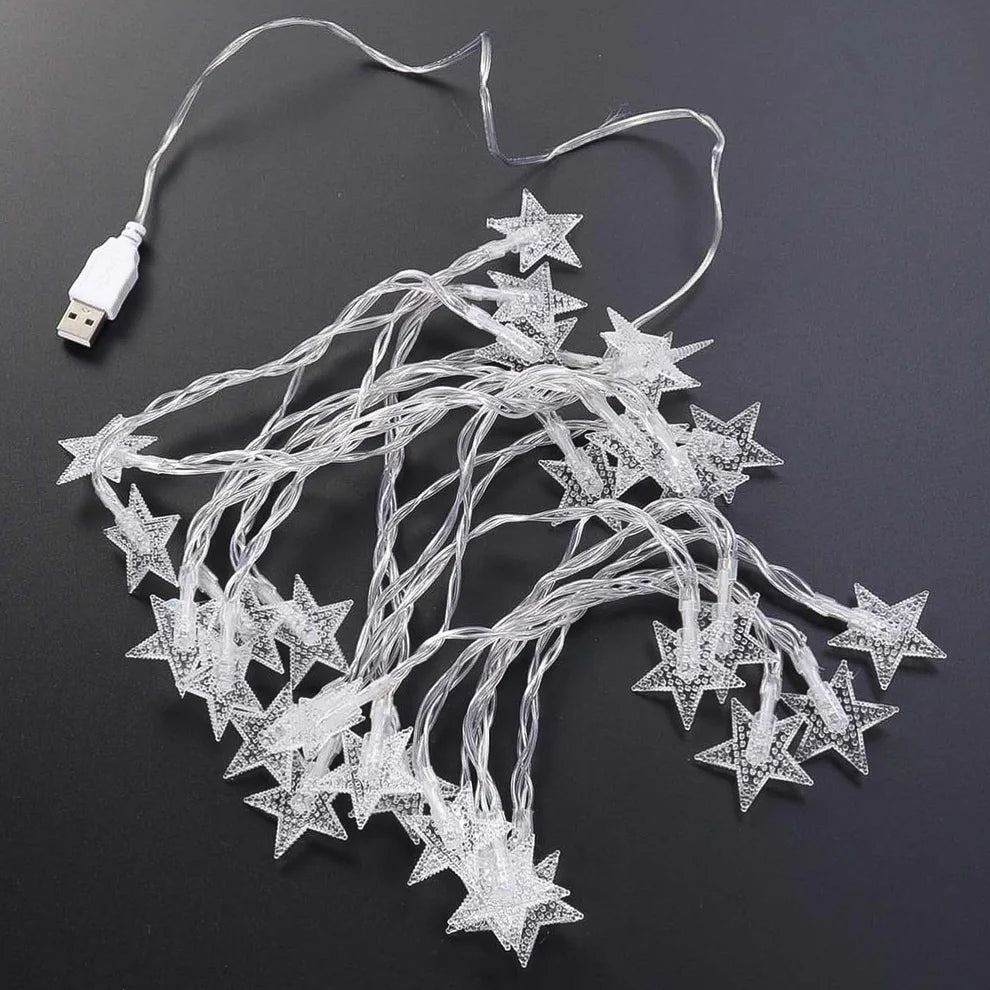 USB Star String Lights – 20 LEDs