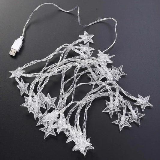 USB Star String Lights – 20 LEDs