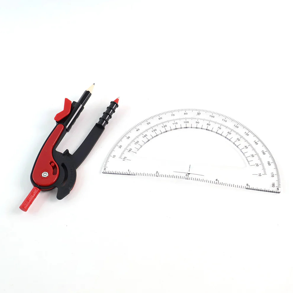 2 Pc Compass & Protractor Set