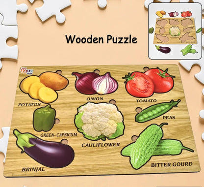 Wooden Vegetable Puzzle Board