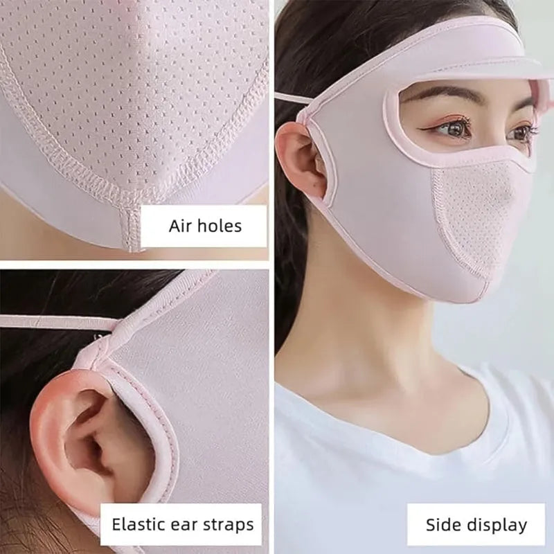 Uv Protection Cap With Built-in Mask