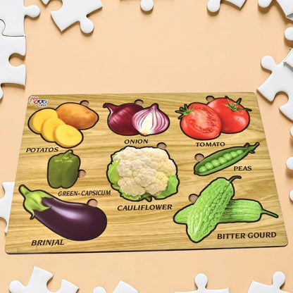 Wooden Vegetable Puzzle Board
