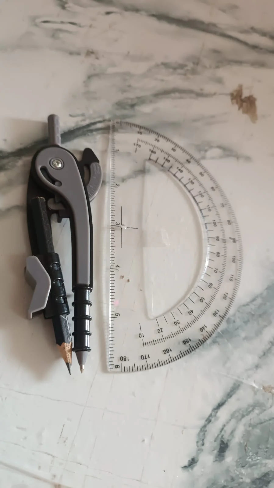 2 Pc Compass & Protractor Set