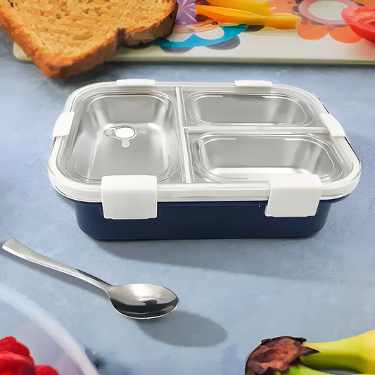 3-Compartment Stainless Steel Lunch Box