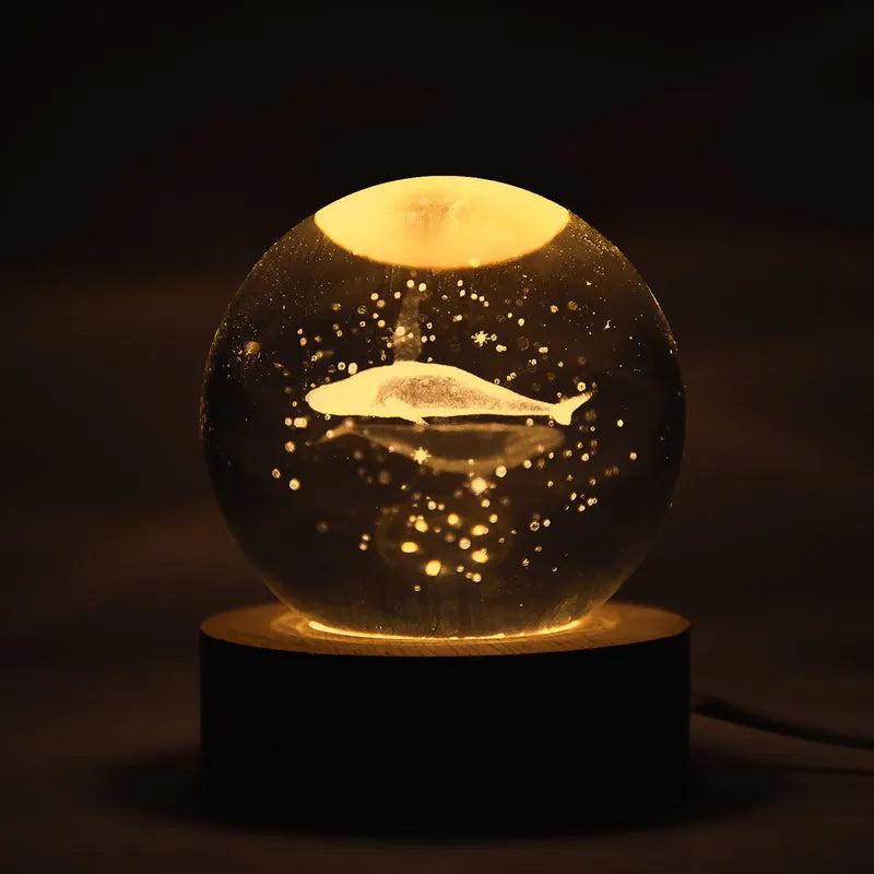 Fish 3d Crystal Ball Lamps  (1 Pc)