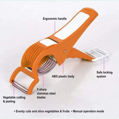 Vegetable Cutter with Peeler – Multicolour