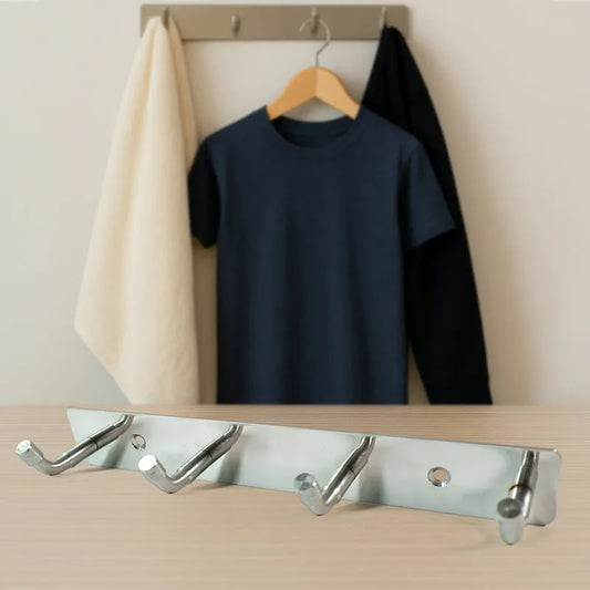 Stainless Steel 4 Hook Rack (20x3)