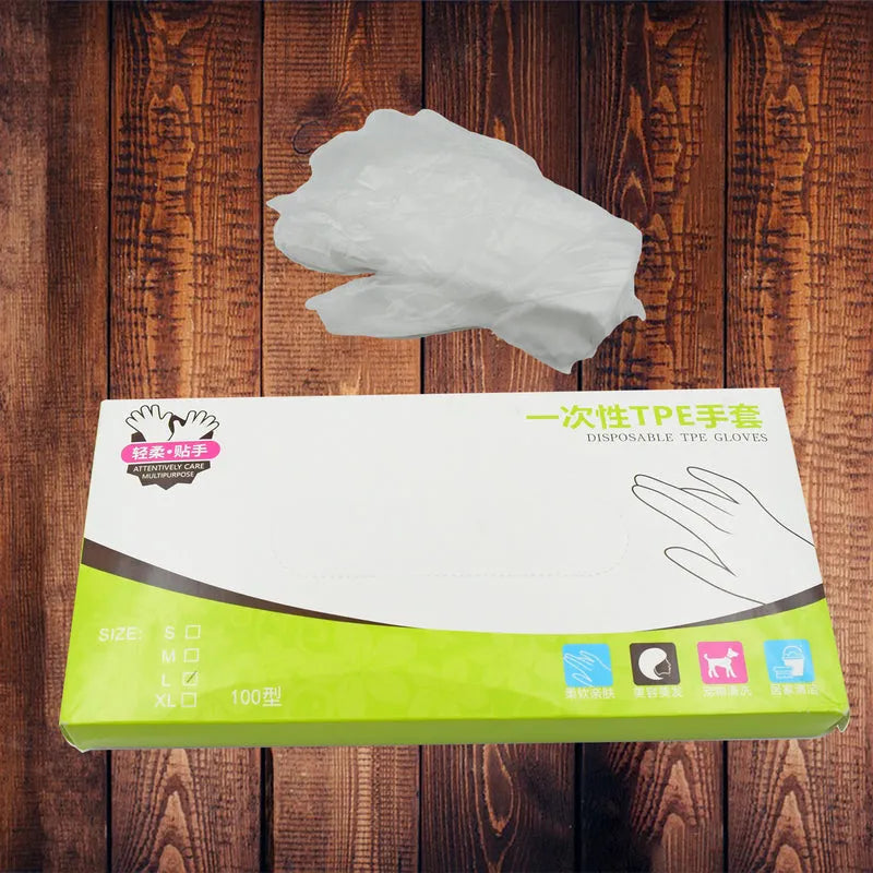 Transparent Disposable Hand Gloves (100 Pcs)