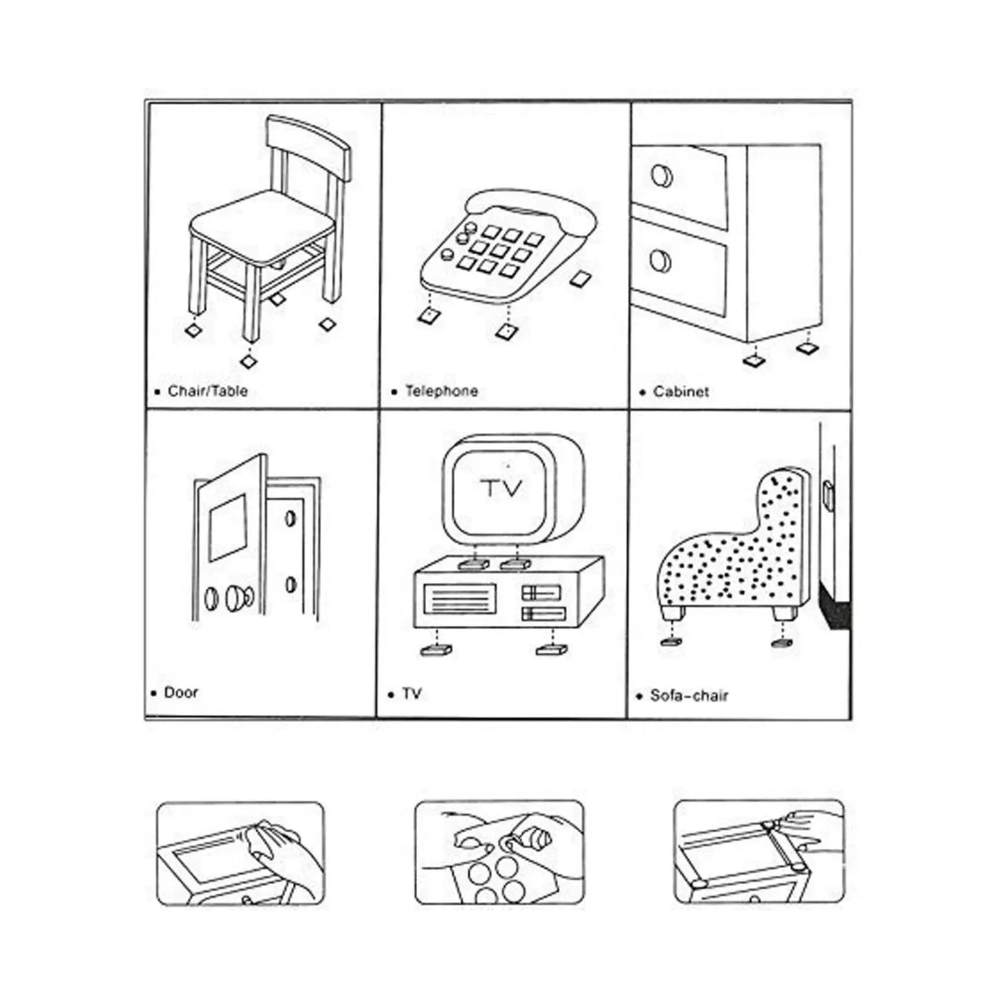 28 Pc Self-Sticking Rubber Furniture Pads