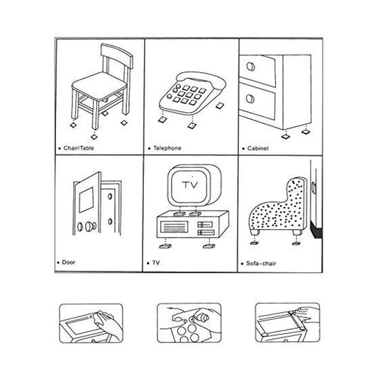 28 Pc Self-Sticking Rubber Furniture Pads