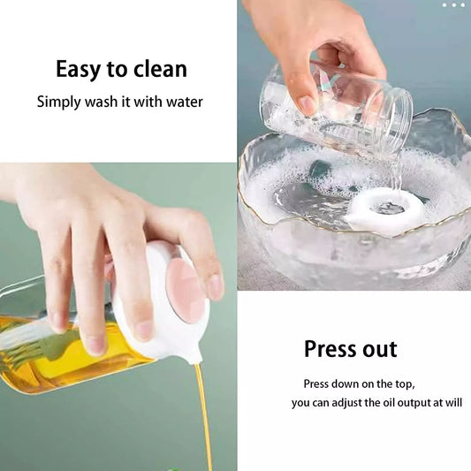 2-in-1 Oil Dispenser Bottle with Silicone Brush