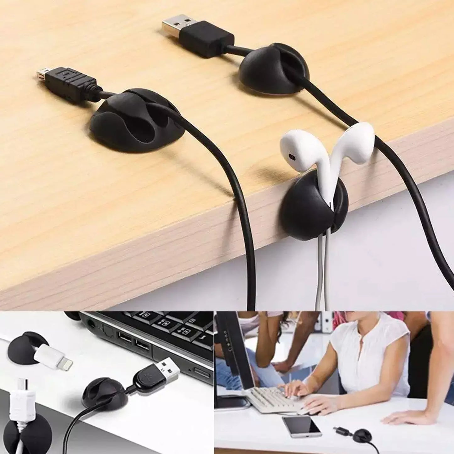 10-Pack Self-Adhesive Cable Clips