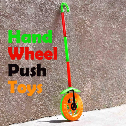 Kids' Light-Up Push Toy Wheel with Handle