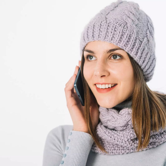 Wool Knit Winter Beanie with Fur Lining