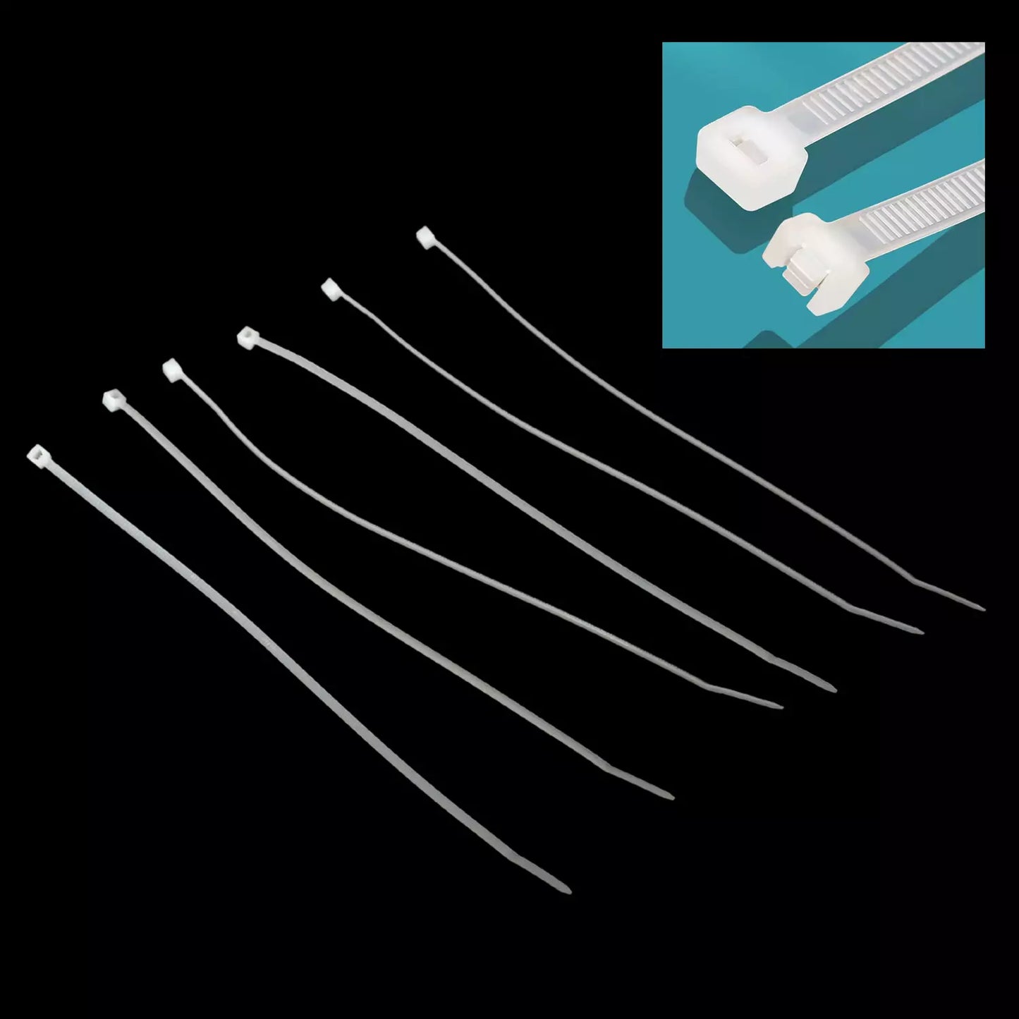 100-Pack Black Nylon Cable Ties