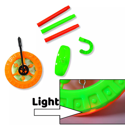 Kids' Light-Up Push Toy Wheel with Handle
