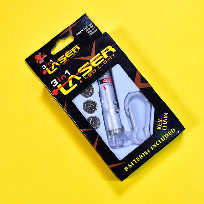 3-in-1 LED Flashlight Keychain