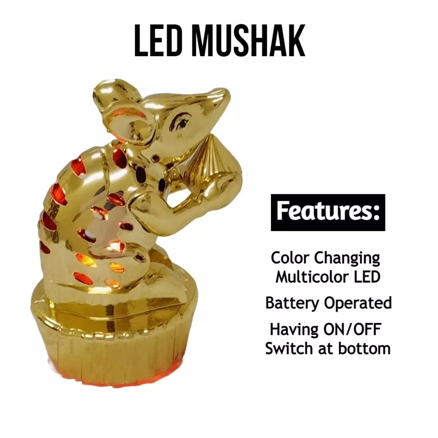 Multicolour LED Mushak for Ganpati Décor