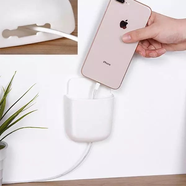 Stick-on phone case with charging port