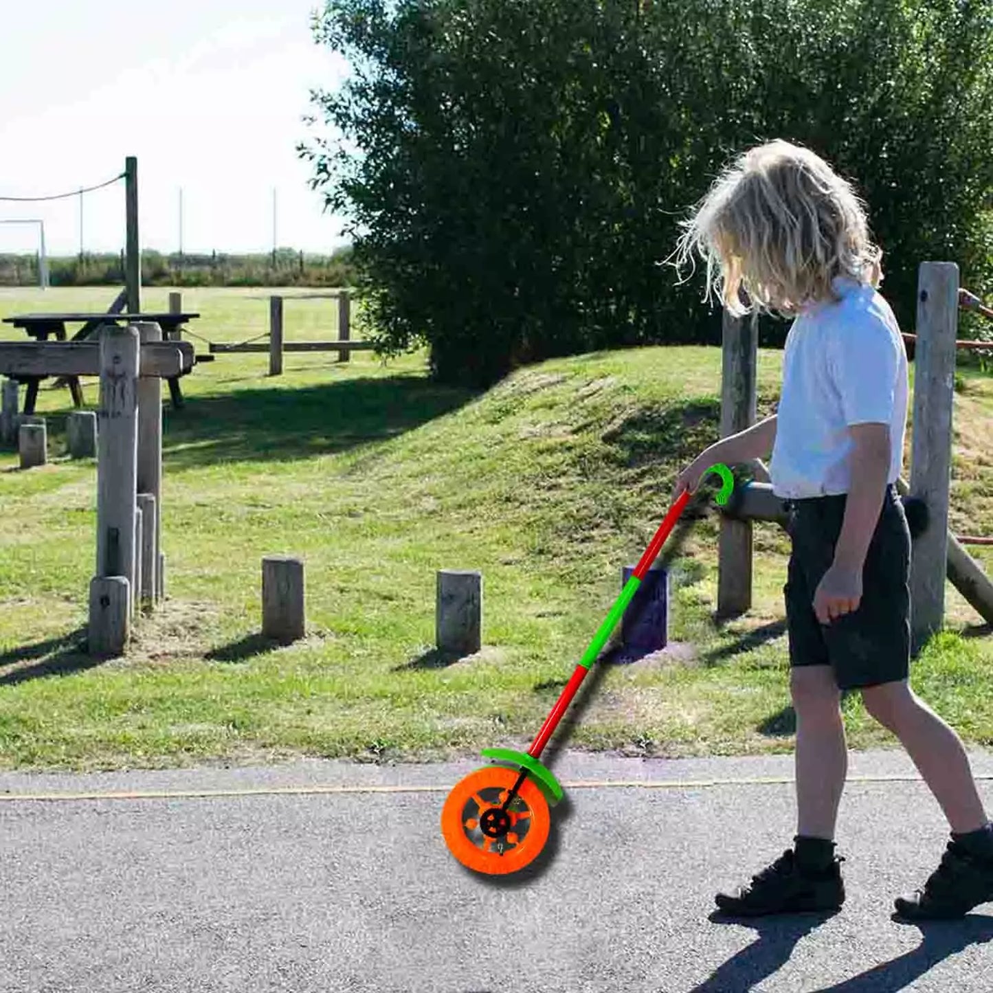 Kids' Light-Up Push Toy Wheel with Handle