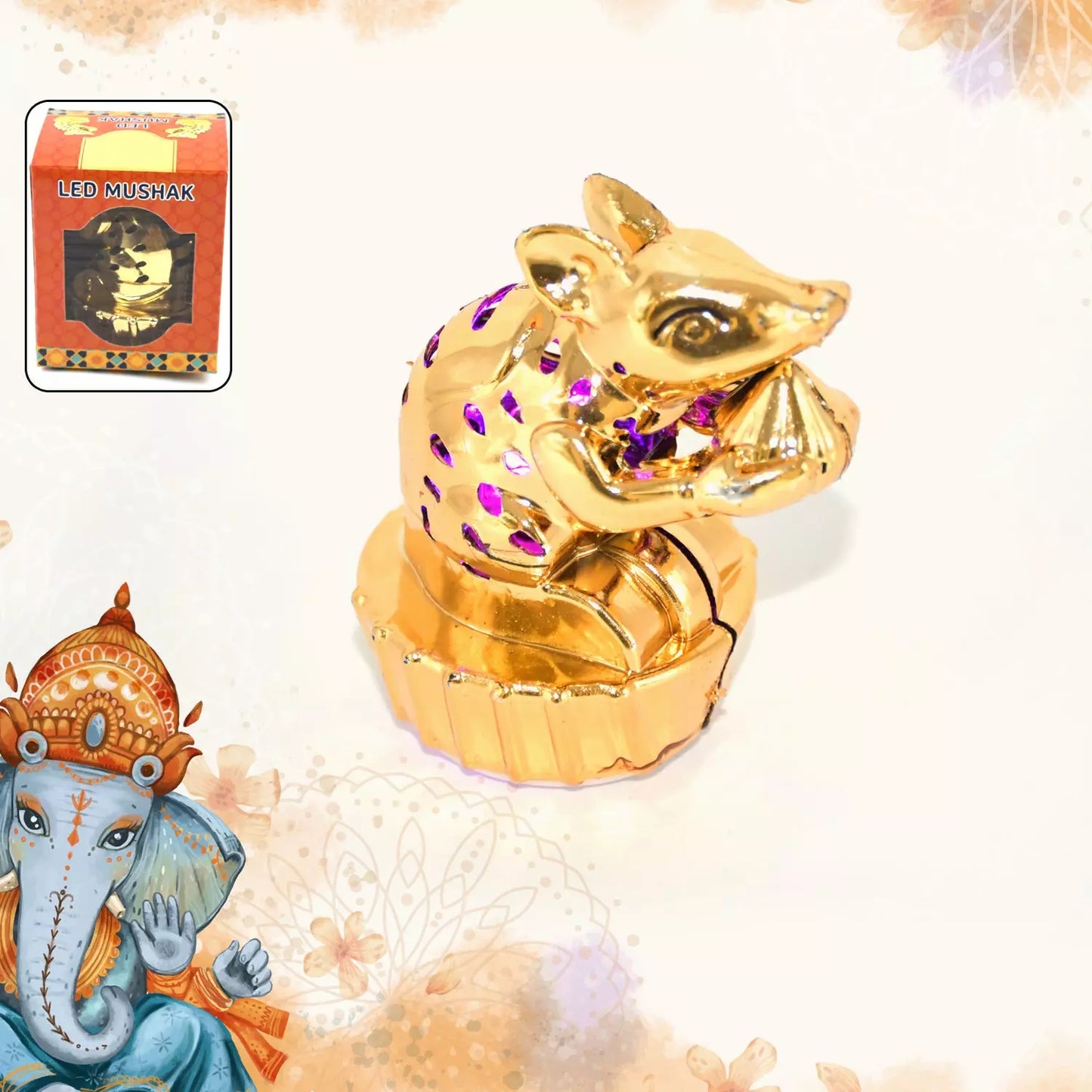 Multicolour LED Mushak for Ganpati Décor