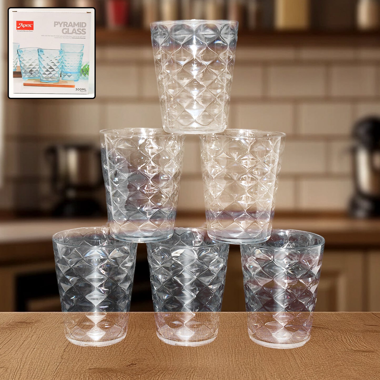 Unbreakable Pyramid Design Glass