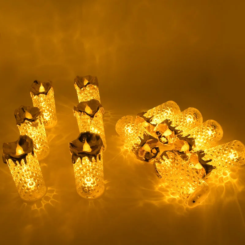 Gold Flameless Candles Led Light (12 Pc Moq)